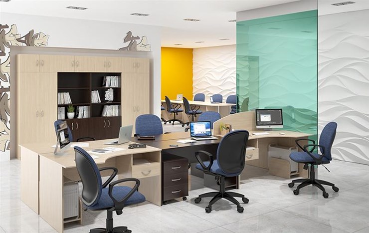 Комплект офисной мебели SIMPLE с эргономичными столами и тумбами в Чите - изображение 5